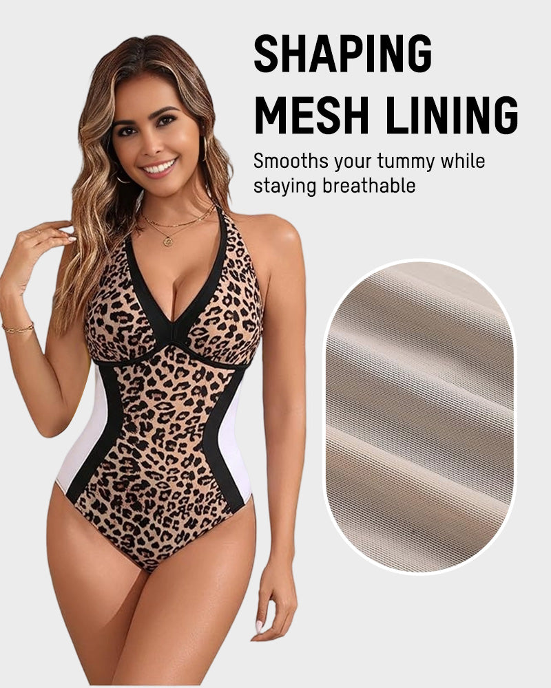 🔥LAST DAY SALE - ONLY £14.98!!⚡50K+ SOLD!👙Color Block Tummy Control One-Piece Swimsuit