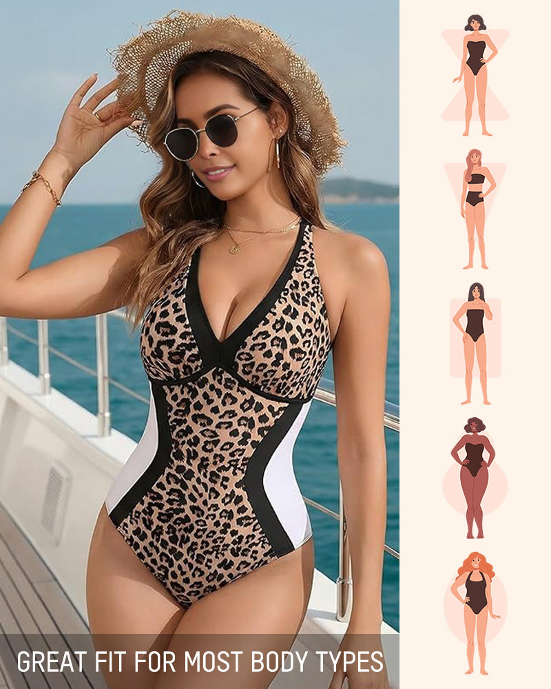 🔥LAST DAY SALE - ONLY £14.98!!⚡50K+ SOLD!👙Color Block Tummy Control One-Piece Swimsuit