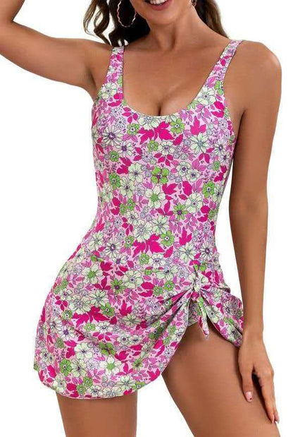 🏖️Summer Hot Sale - ONLY ￡12.99!!⚡50K+ SOLD!👙🌊Women's One Piece Tummy Control Tie Knot Swimsuit