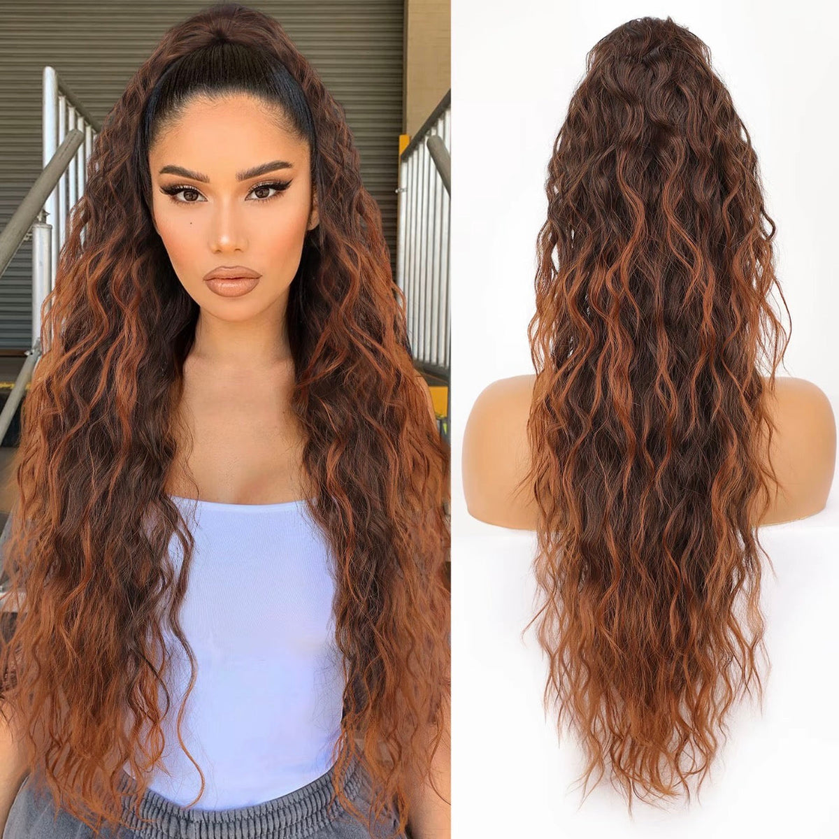 💜2026 NEW IN £12.99!!⚡50K+ SOLD! 💜Curly Wavy Frizzy Hair Extension with Ponytail