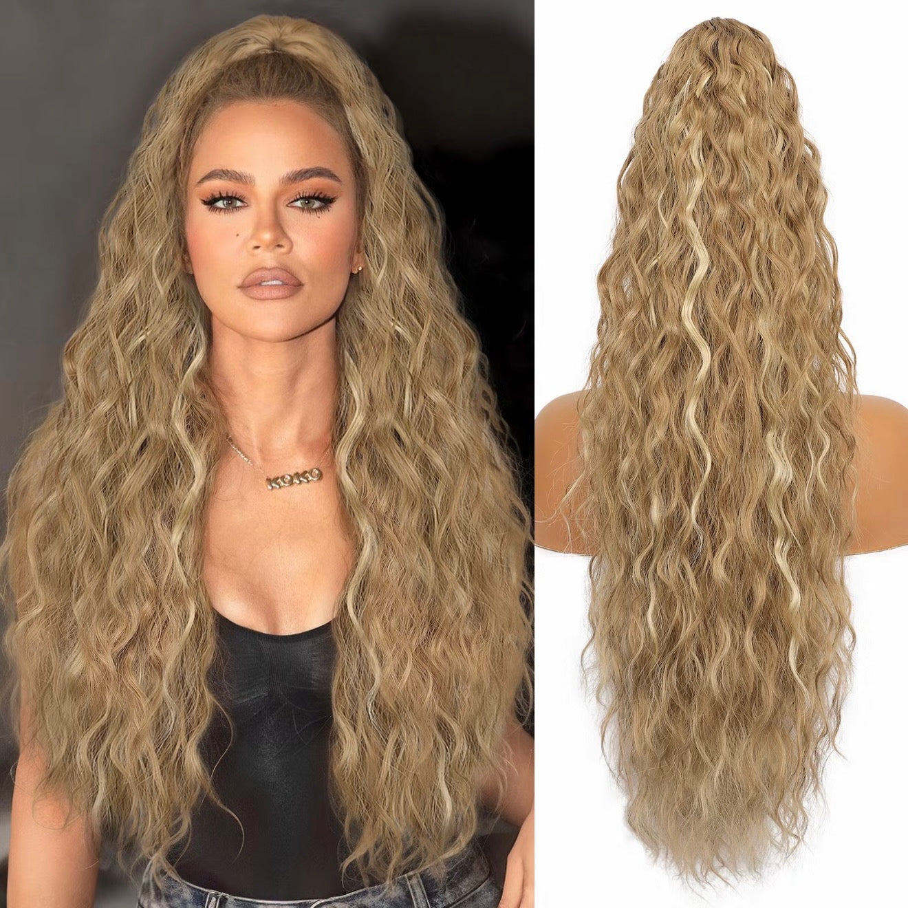 💜2026 NEW IN £12.99!!⚡50K+ SOLD! 💜Curly Wavy Frizzy Hair Extension with Ponytail