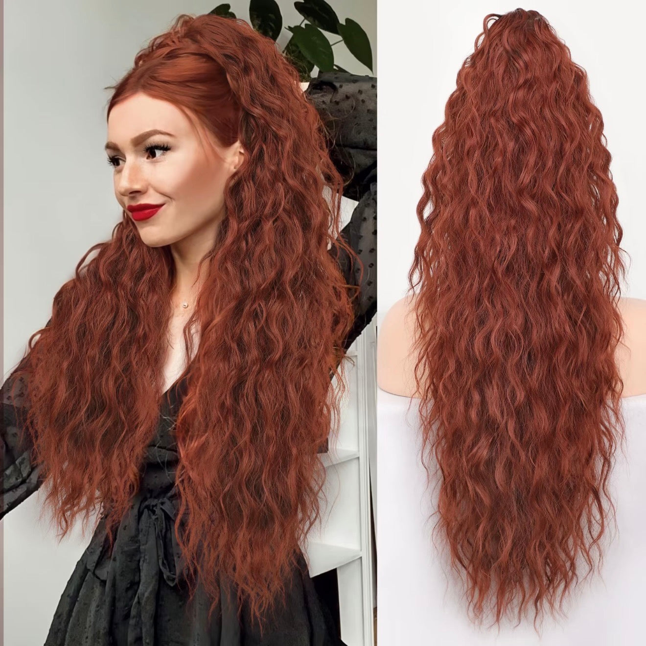 💜2026 NEW IN £12.99!!⚡50K+ SOLD! 💜Curly Wavy Frizzy Hair Extension with Ponytail