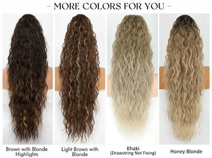 💜2026 NEW IN £12.99!!⚡50K+ SOLD! 💜Curly Wavy Frizzy Hair Extension with Ponytail