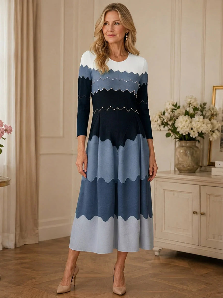 🏖️ Summer Sale 60% off 🏝️ Elegant Pearl Embellished Pleated Maxi Bounce Dress