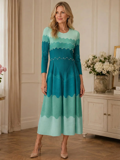 🏖️ Summer Sale 60% off 🏝️ Elegant Pearl Embellished Pleated Maxi Bounce Dress