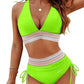 🔥LAST DAY SPECIAL PRICE: ￡11.99!!💥-👙2025 High Waisted Tummy Control Color Block Bikini Sets