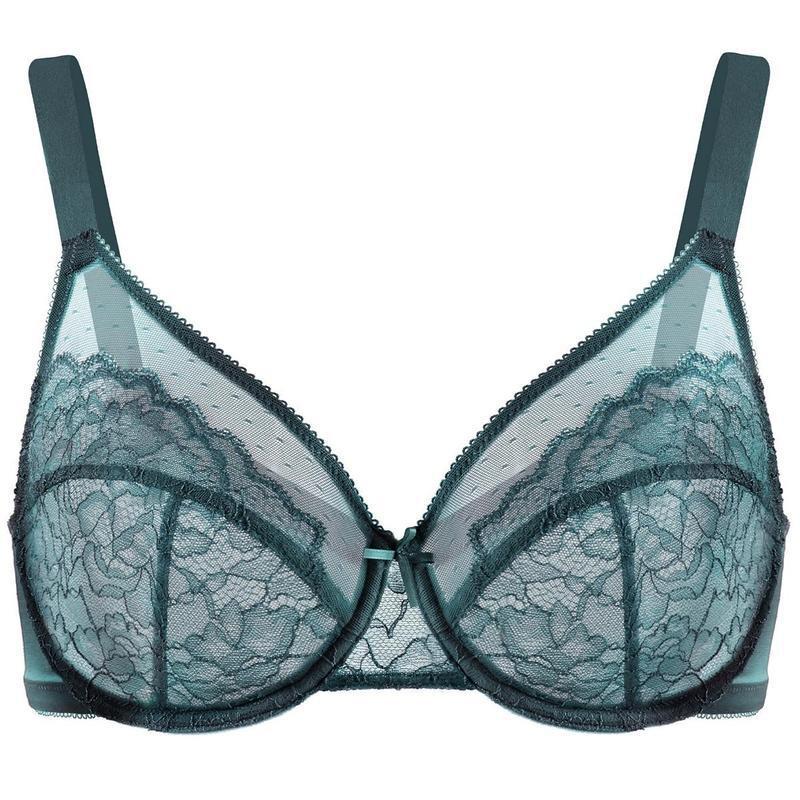 ⏳Brand Weekly Promotion 70% OFF!🖤Women's Mermaid Scales Lace Minimiser Bra Full Cup Wide Side Bands Adjustable Straps