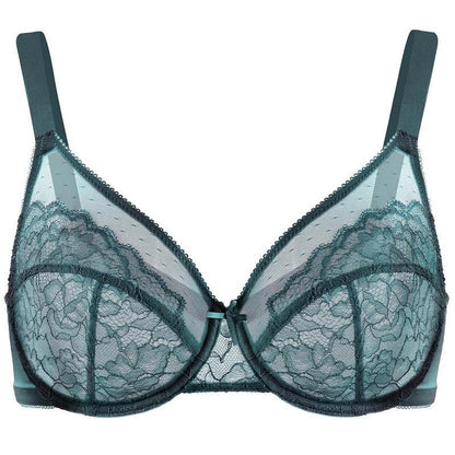 ⏳Brand Weekly Promotion 70% OFF!🖤Women's Mermaid Scales Lace Minimiser Bra Full Cup Wide Side Bands Adjustable Straps