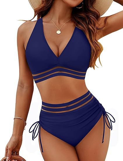 ⏰2026 Summer Hot Sale 60% OFF⏳High Waisted Tummy Control Color Block Bikini Set With Free Sunglass🕶️
