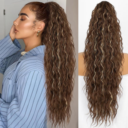 💜2026 NEW IN £12.99!!⚡50K+ SOLD! 💜Curly Wavy Frizzy Hair Extension with Ponytail