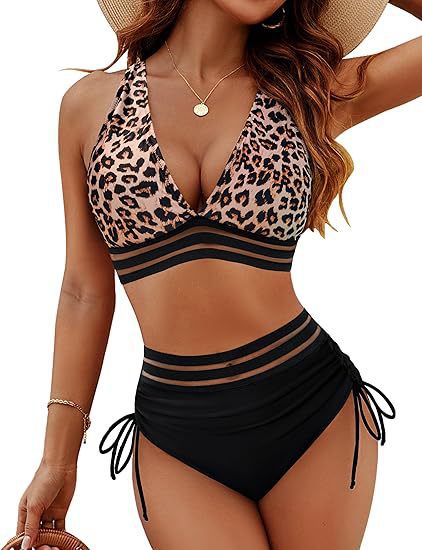 ⏰2026 Summer Hot Sale 60% OFF⏳High Waisted Tummy Control Color Block Bikini Set With Free Sunglass🕶️
