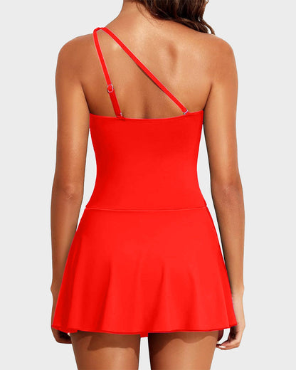 ⛱️LAST DAY SPECIAL SALE 70% OFF!!💖 👙One Shoulder Skirted One Piece Swimsuit