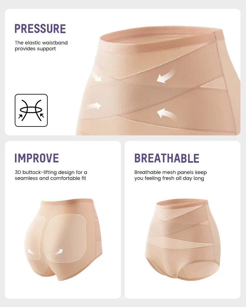 💖Last Day-Buy 1 Get 3 Packs💖Plus-Size High-Waist Cross Tummy Control Panties🎁Free socks Today!!