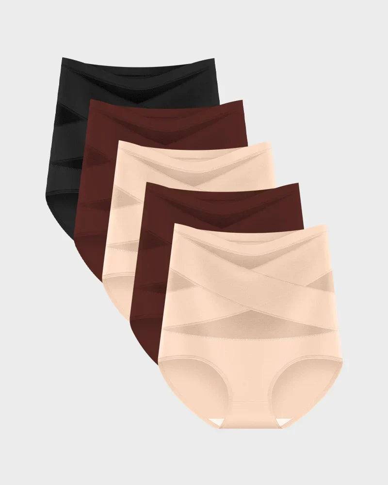 💖Last Day-Buy 1 Get 3 Packs💖Plus-Size High-Waist Cross Tummy Control Panties🎁Free socks Today!!