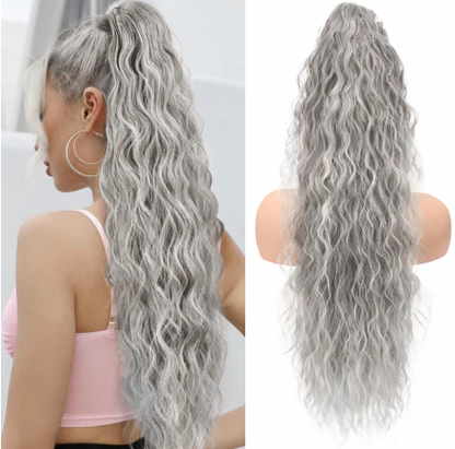 💜2026 NEW IN £12.99!!⚡50K+ SOLD! 💜Curly Wavy Frizzy Hair Extension with Ponytail