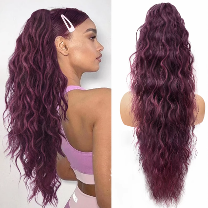 💜2026 NEW IN £12.99!!⚡50K+ SOLD! 💜Curly Wavy Frizzy Hair Extension with Ponytail