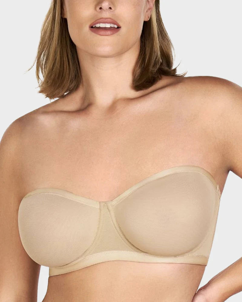 🥚 BUY 2 GET 1 FREE! 🔥 Strapless Mesh Underwire Balconette Bra