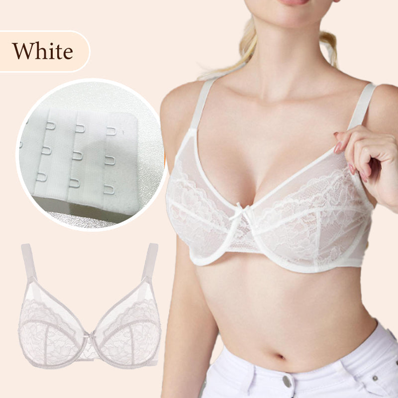 ⏳Brand Weekly Promotion 70% OFF!🖤Women's Mermaid Scales Lace Minimiser Bra Full Cup Wide Side Bands Adjustable Straps