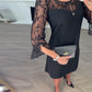 Solid Color Long-Sleeved Patchwork Dress