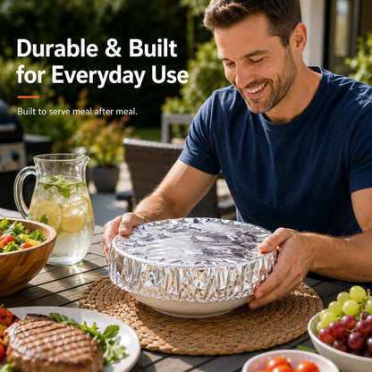 🏆 Last Day Special Price £6.99!!🍽️Reusable Aluminum Foil Thermal Food Cover — Heat-Retaining, Washable & Freshness-Preserving Kitchen Essential