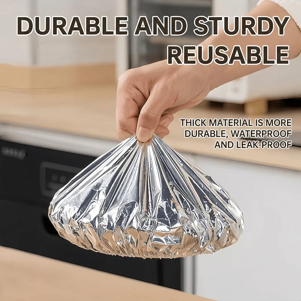 🏆 Last Day Special Price £6.99!!🍽️Reusable Aluminum Foil Thermal Food Cover — Heat-Retaining, Washable & Freshness-Preserving Kitchen Essential