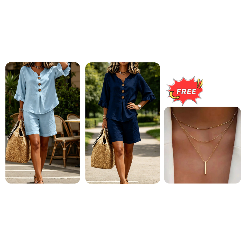 🎁Last Day Promotion 50% OFF🔥Women's Casual Cotton Two-Piece Outfit