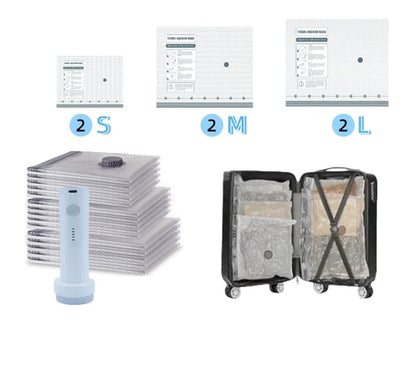🏆LAST DAY SPECIAL PRICE ￡13.99‼️⚡50K+ SOLD🧳X7 Travel Storage Hot Sale🔌Cordless Travel Vacuum Bag✨Rechargeable Wireless Electric Sealer Vacuum Storage Bags For Clothes Luggage