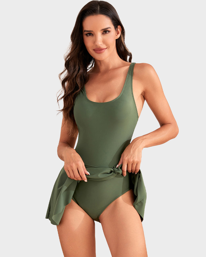 🏖️Summer Hot Sale - ONLY ￡12.99!!⚡50K+ SOLD!👙🌊Women's One Piece Tummy Control Tie Knot Swimsuit