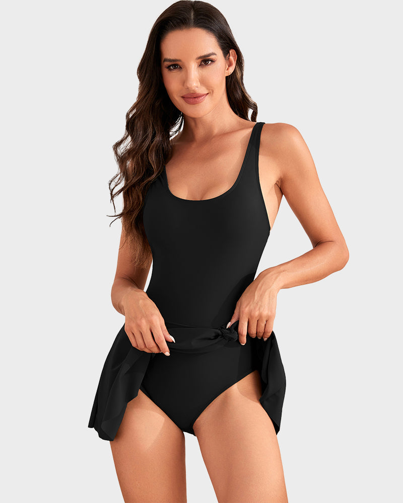 🔥LAST DAY SALE - ONLY £14.99!!⚡50K+ SOLD!👙Women's One Piece Tummy Control Tie Knot Swimsuit