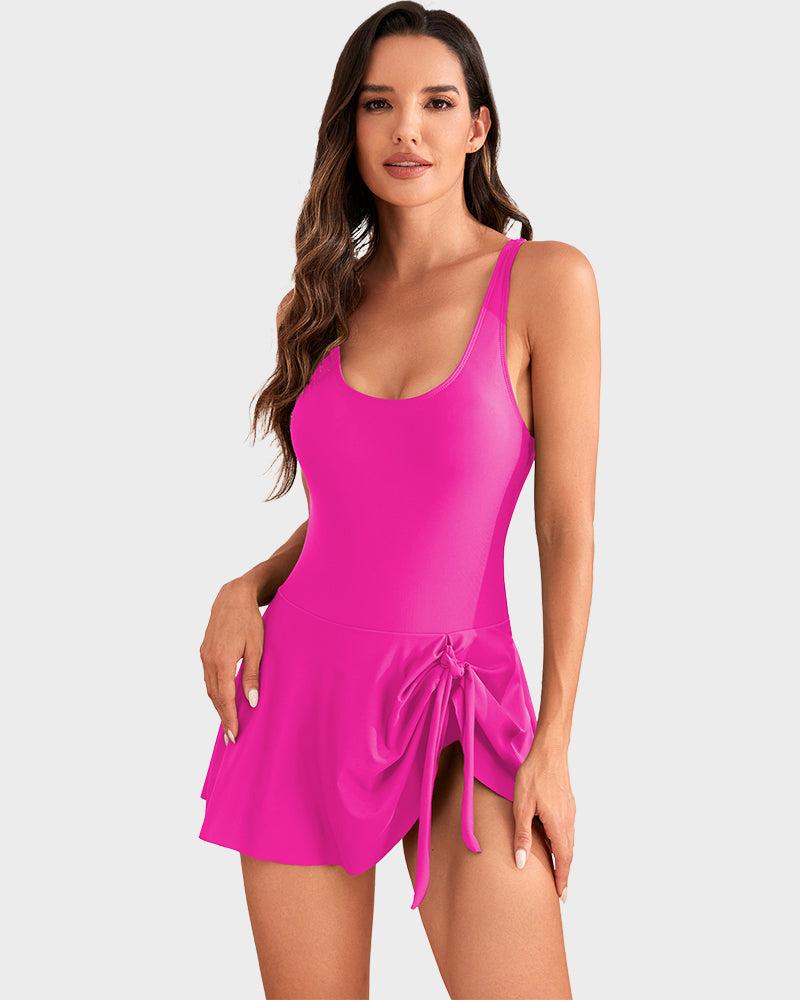 🔥LAST DAY SALE - ONLY £14.99!!⚡50K+ SOLD!👙Women's One Piece Tummy Control Tie Knot Swimsuit