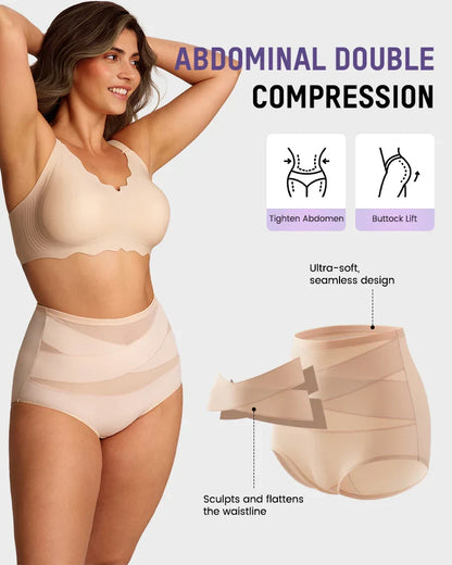 💖Last Day-Buy 1 Get 3 Packs💖Plus-Size High-Waist Cross Tummy Control Panties🎁Free socks Today!!