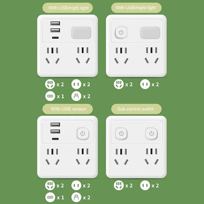 ⚡Buy 1 Get 1 Free⚡2 Pack Multi-Function Socket Converter with Night Light