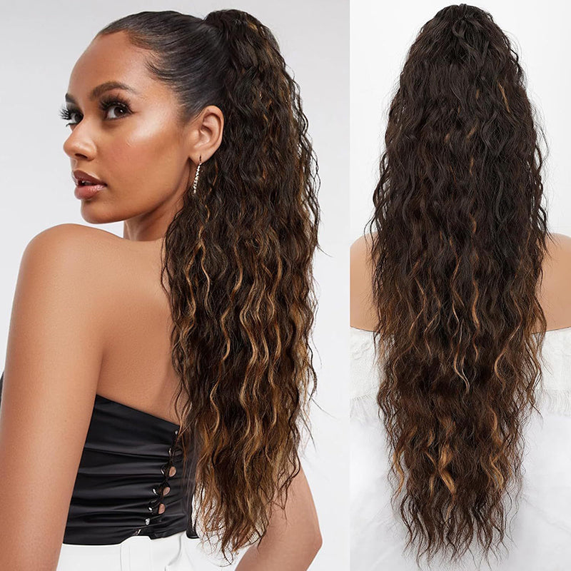 💜2026 NEW IN £12.99!!⚡50K+ SOLD! 💜Curly Wavy Frizzy Hair Extension with Ponytail