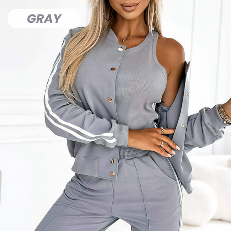 ❤️⏳Time-Limited Special 70% Off⏰Women's Three-piece Baseball Jacket And Pants Set