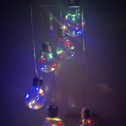 🔥💡Last Day Promotion 49% OFF - 🌈Colorful LED Solar-Powered Light Bulb Wind Chimes