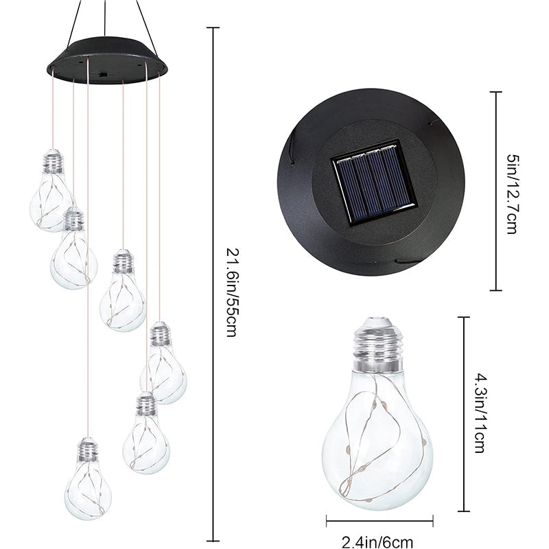 🔥💡Last Day Promotion 49% OFF - 🌈Colorful LED Solar-Powered Light Bulb Wind Chimes
