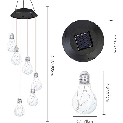 🔥💡Last Day Promotion 49% OFF - 🌈Colorful LED Solar-Powered Light Bulb Wind Chimes