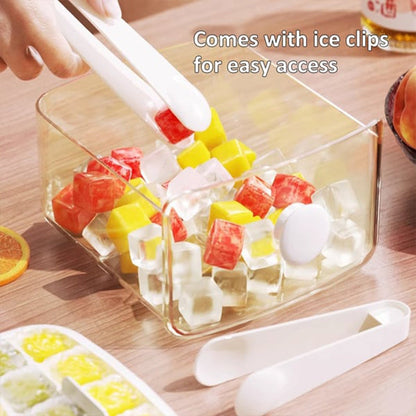 ⛱️SUMMER DAY - ONLY￡13.99!!⚡50K+ SOLD🧊2 Tier Convenient Push-In Ice Cube Mold with Tray Case