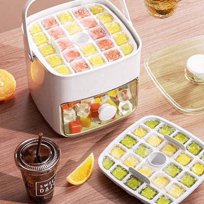⛱️SUMMER DAY - ONLY￡13.99!!⚡50K+ SOLD🧊2 Tier Convenient Push-In Ice Cube Mold with Tray Case