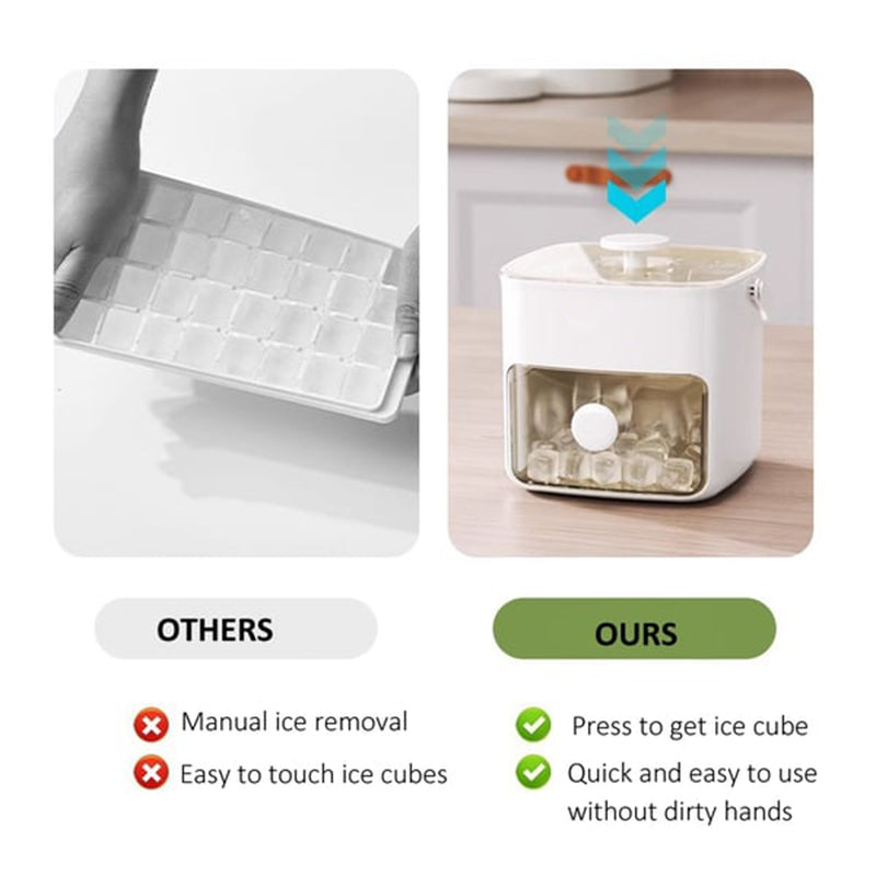 ⛱️SUMMER DAY - ONLY￡13.99!!⚡50K+ SOLD🧊2 Tier Convenient Push-In Ice Cube Mold with Tray Case