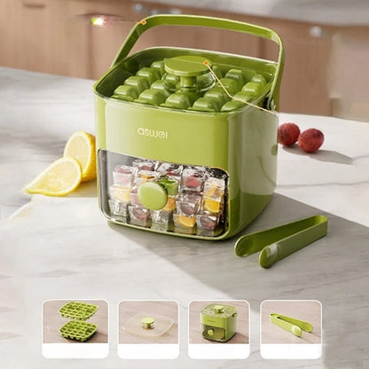 ⛱️SUMMER DAY - ONLY￡13.99!!⚡50K+ SOLD🧊2 Tier Convenient Push-In Ice Cube Mold with Tray Case