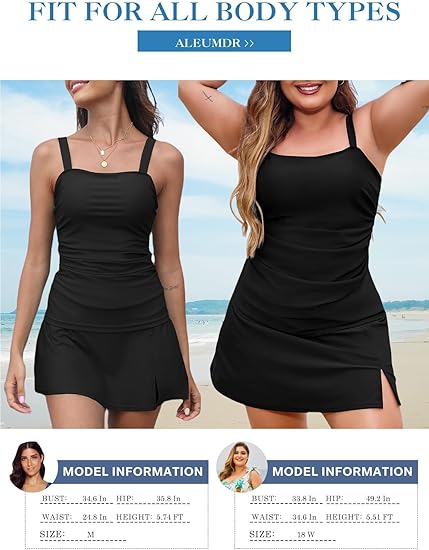 🌊Summer Cool Deal: £12.99!!🌊Women Vintage Tummy Control Two Piece Tankini Swimsuits