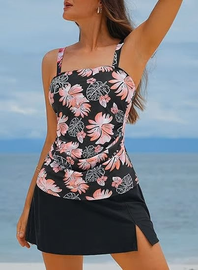 🌊Summer Cool Deal: £12.99!!🌊Women Vintage Tummy Control Two Piece Tankini Swimsuits