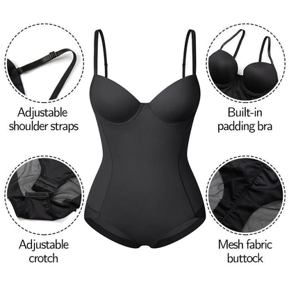 🏆Shapewear Bodysuit with Bra | Ruched Slimming Adjustable Waist✨