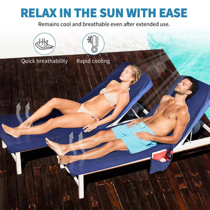 🏖️Summer Special Price - ONLY ￡14.99!!⚡50K+ SOLD!🌞🌊Sun Lounger Towel in Bag with Pockets Storage