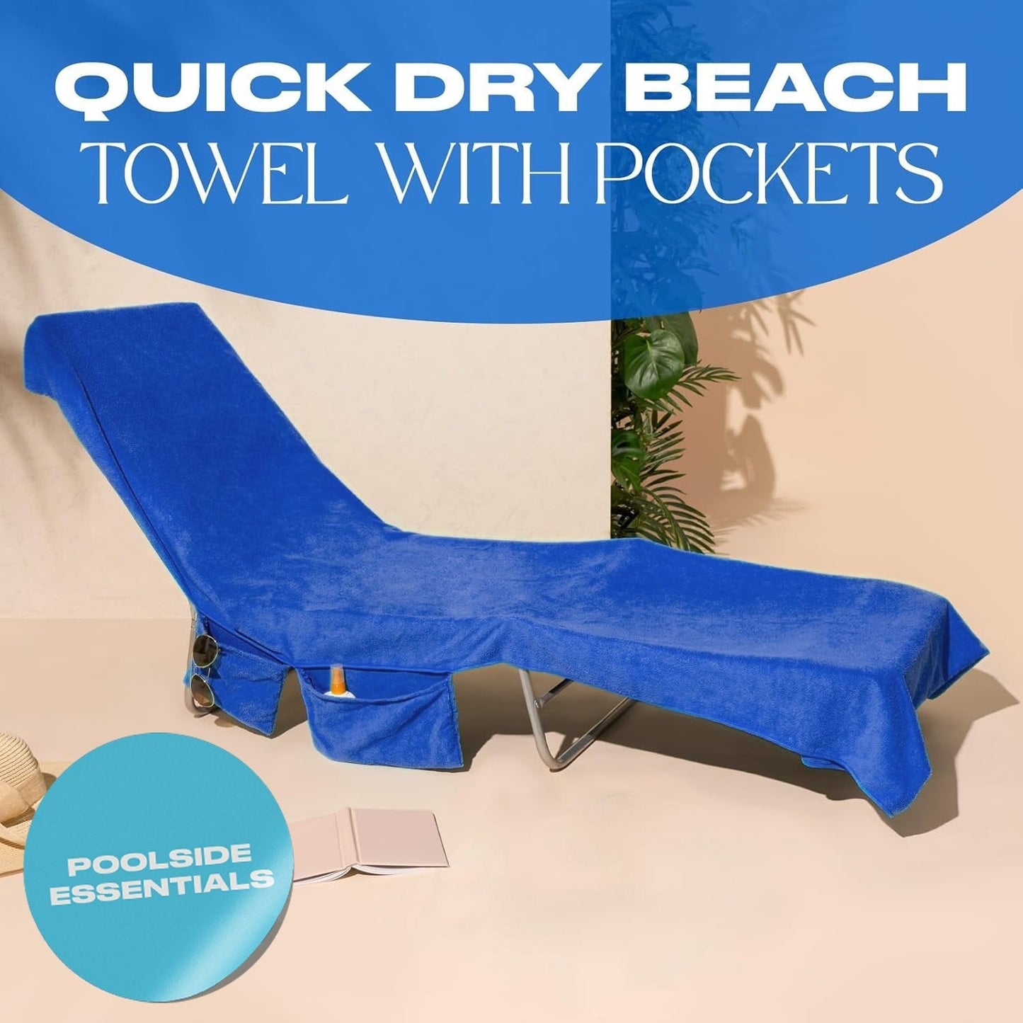 🏖️Summer Special Price - ONLY ￡14.99!!⚡50K+ SOLD!🌞🌊Sun Lounger Towel in Bag with Pockets Storage