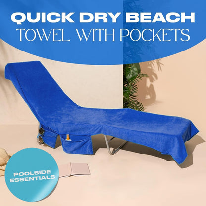 🏖️Summer Special Price - ONLY ￡14.99!!⚡50K+ SOLD!🌞🌊Sun Lounger Towel in Bag with Pockets Storage