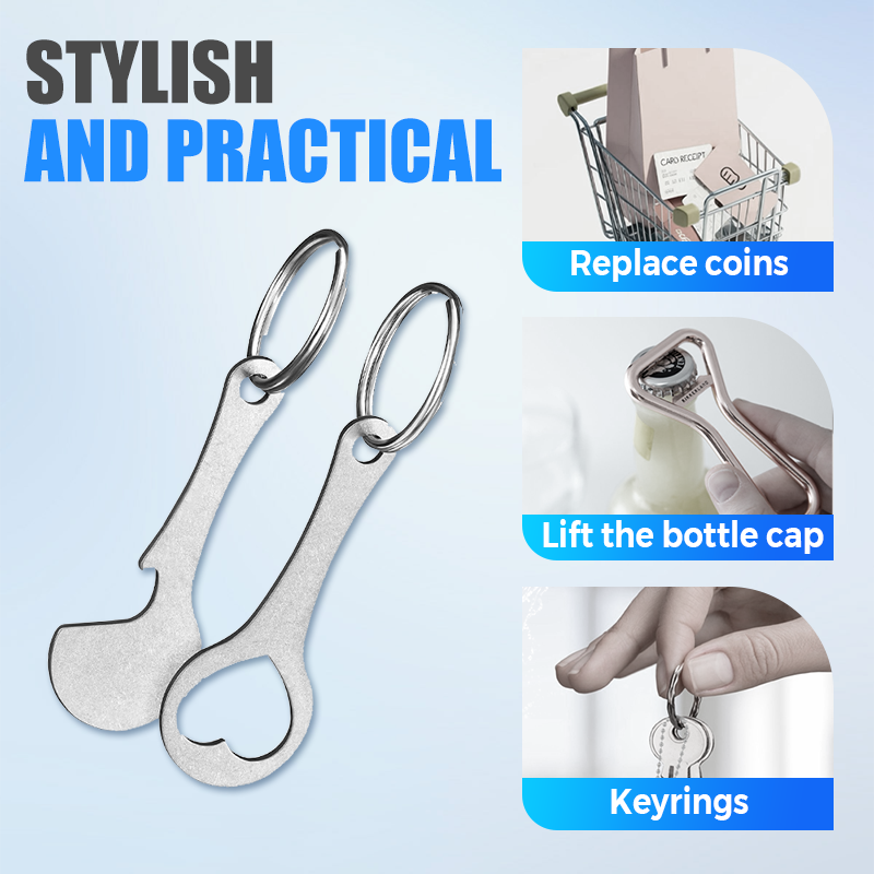 🔥 LAST DAY-BUY 1 GET 1 FREE🔥2 Pieces Stainless Steel Shopping Trolley Token Keyrings