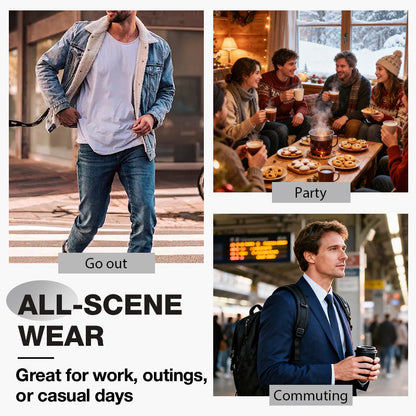 Men’s Casual Sherpa-Lined Denim Jacket