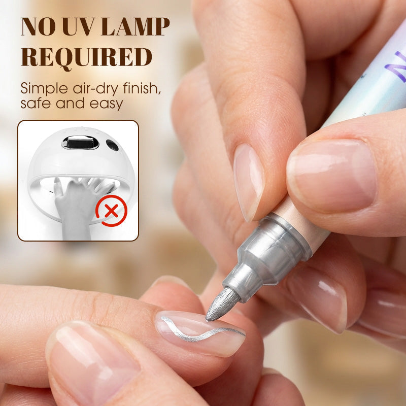 🥳2026 HOT SALE £9.99!!🥳💞50K+ SOLD!✨🎨Dual‑Tip Nail Art Pens – Quick‑dry, no UV lamp. Fine & brush tips. 12/24 vibrant colors. Easy DIY at home. No smudges, just art! 💅🖌️